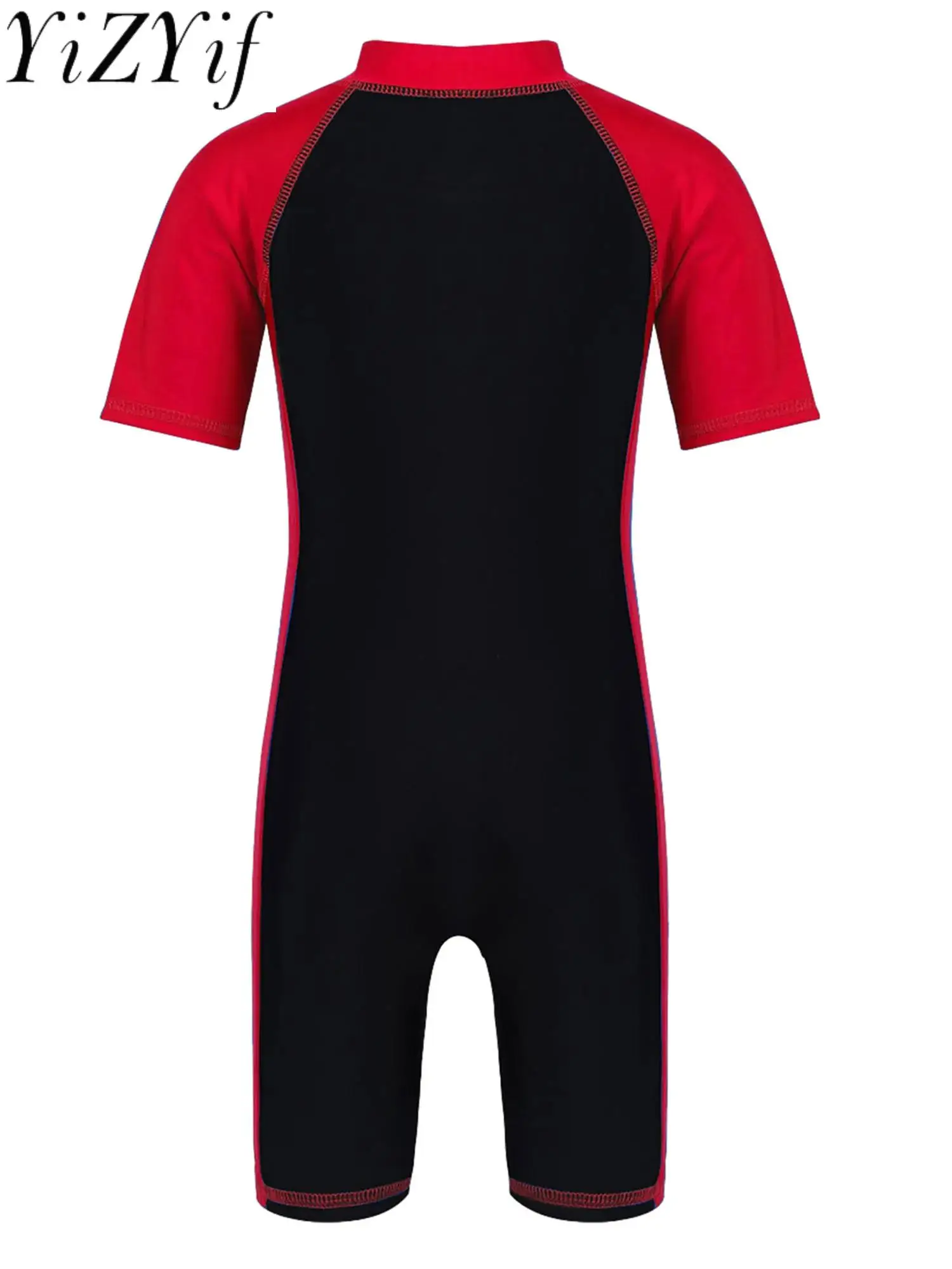 

Kids Boys Girls One Piece Short Sleeve Swimsuit Surfing Wetsuit UV Sun Protection Rash Guard Bodysuit Swimwear Beachwear