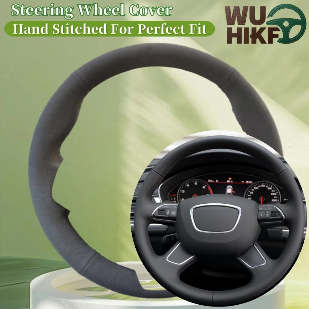 

Замшевый чехол на руль автомобиля с ручным шитьем для Audi A6 (C7) Q7 A8 2011-2016 S8 2013, аксессуары для салона автомобиля