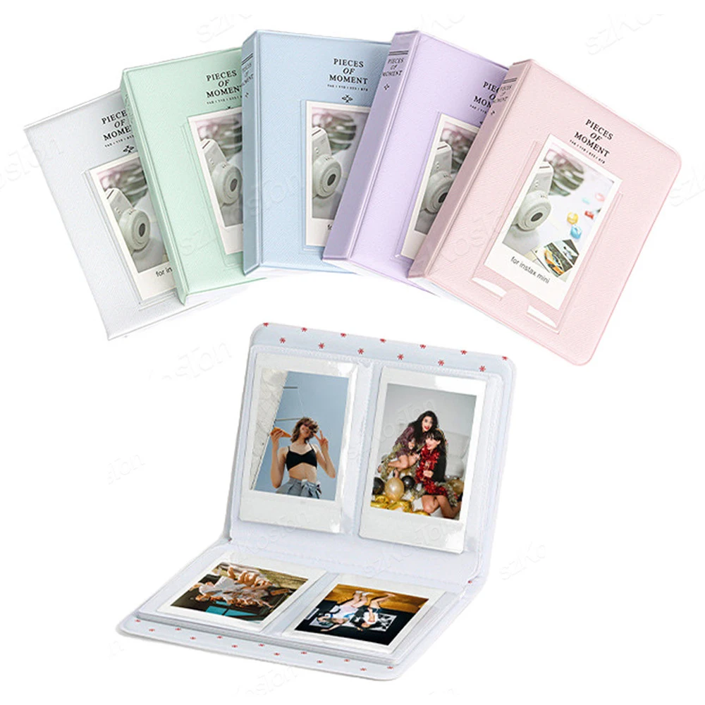 3 Inch Portable Photo Album for Instax Mini PU Leather Binder Photocards 64 Pockets for Polaroid Fujifilm Instax Mini 12 11 9