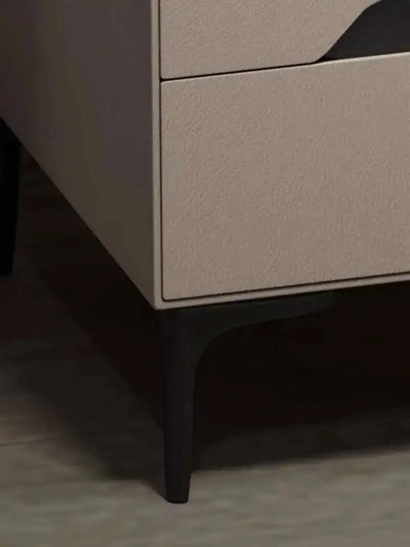 

Wood Luxury Pu Leather Minimalist Bedside Table Modern Italian Design Drawing Room Nightstands Mesitas De Noche Furniture HYNS