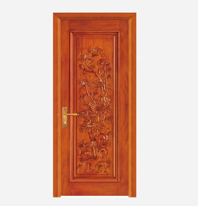 Porta de madeira esculpida porta interior de design clássico de alta qualidade