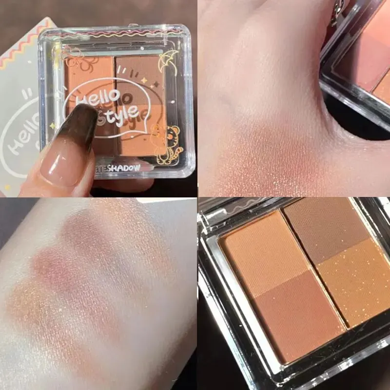 Bandeja de sombra de ojos de Color HERORANGE, maquillaje mate con purpurina Natural, brillo de perlas, impermeable y resistente al sudor