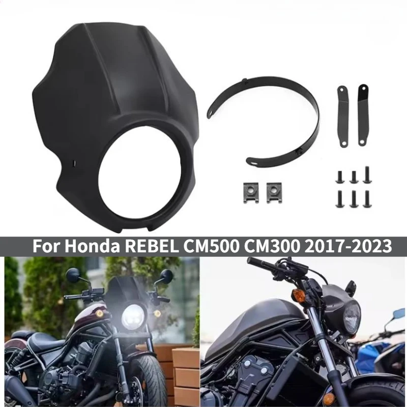 

Motorcycle headlight hood cool black fairing windshield cover for Honda Rebel CMX 300 500 CMX300 CMX500 2017-2022