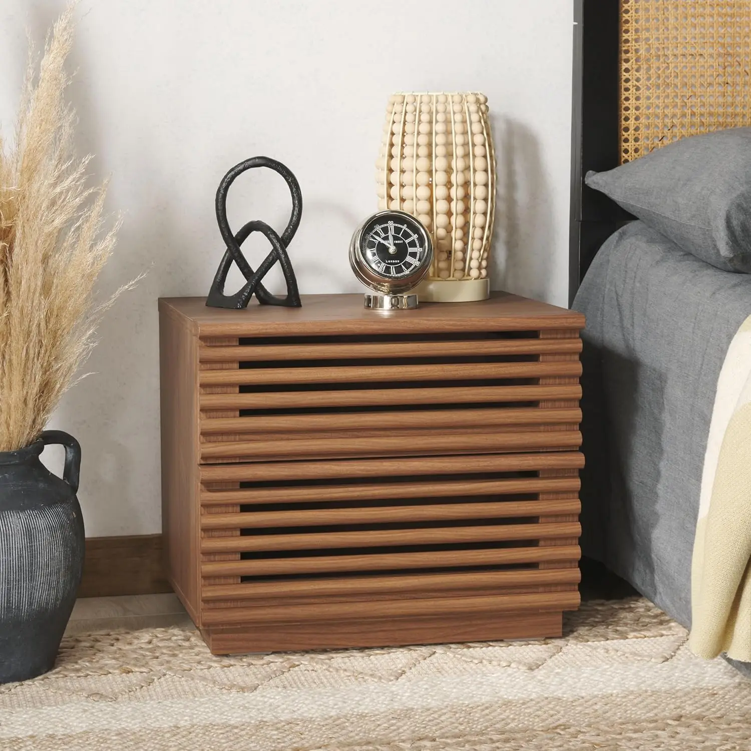 

Home Collection Averi Dark Walnut 2-Drawer Nightstand