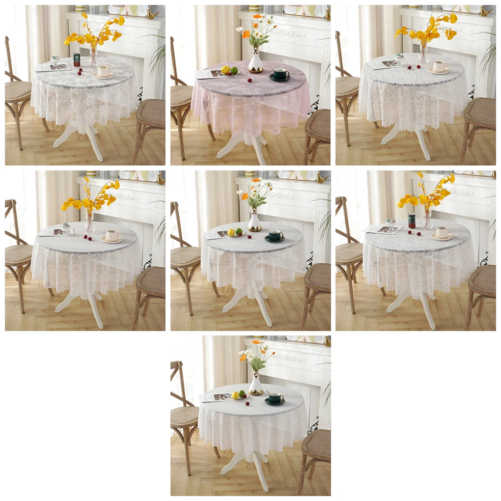 Add Elegance To Table Round Tablecloth Available In Various Patterns And Sizes Variety Of Patterns white flower 150cm