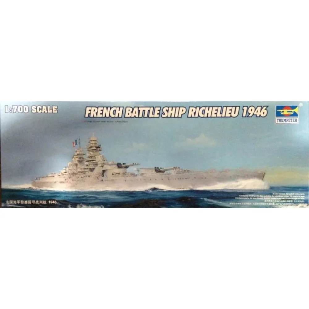 Trumpeter modelo 05751 Acorazado Richelieu (1946) Kit de modelo de barco 1/700