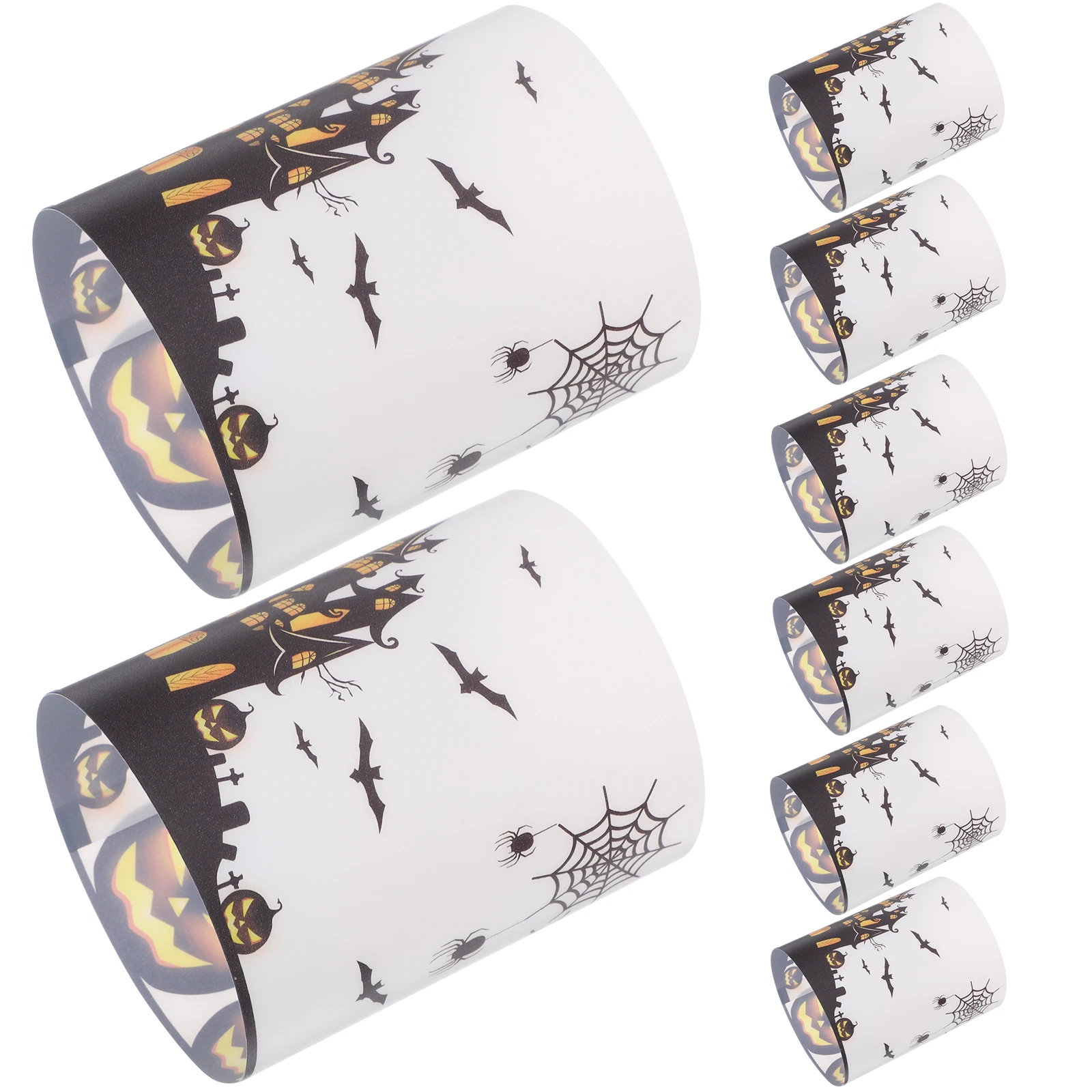 

8pcs Plastic Cylinder Covers Decorative Patterned Tube Shades For Home Romantic Atmosphere Holder For