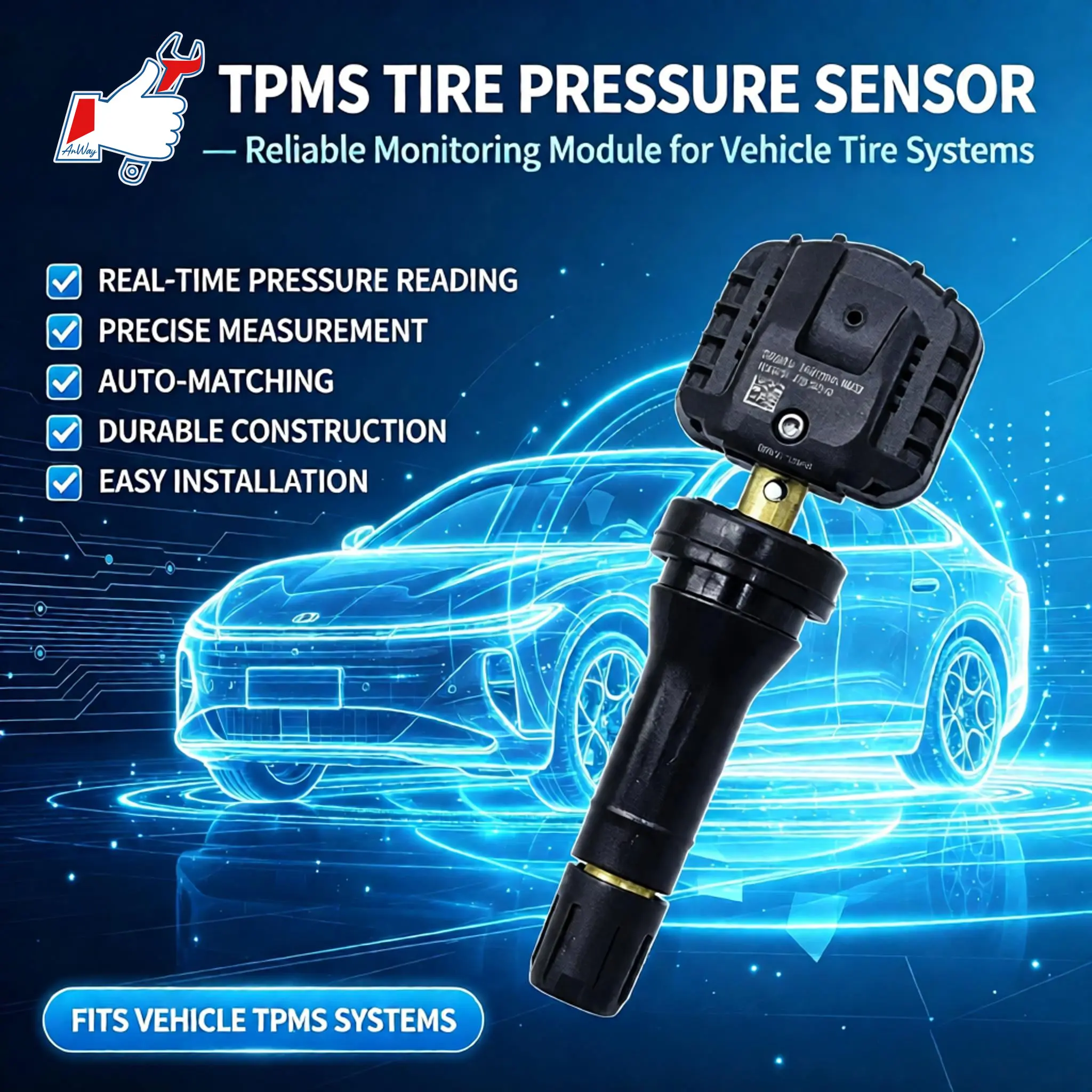 Custom Fit Car Tire Pressure Sensor For Changan Qiyuan A07 2023-26 Replacement TPMS Sensor High Accuracy Tire Monitoring System