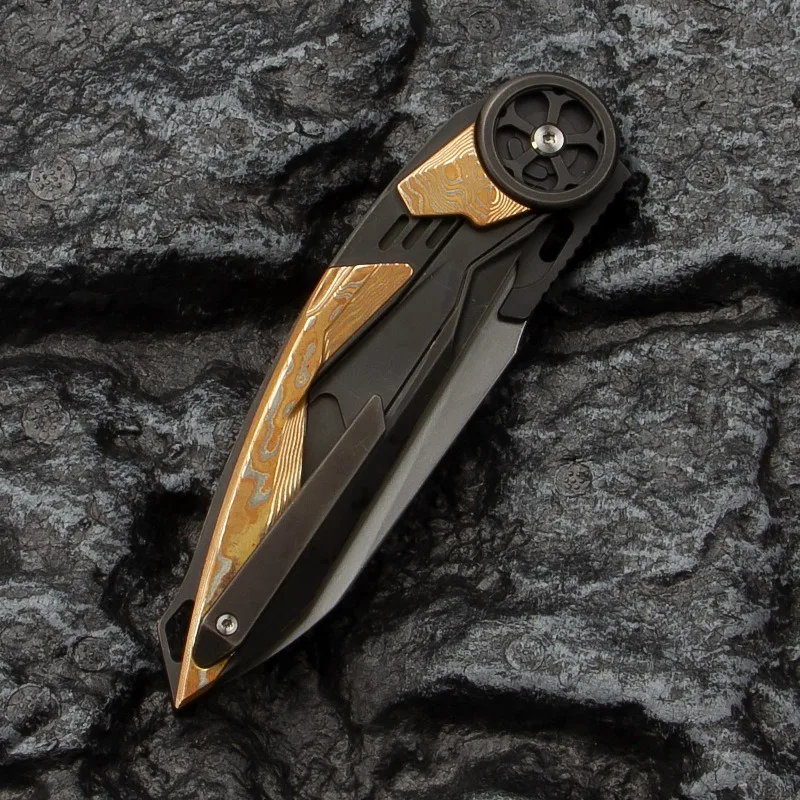 سكين قابل للطي CPM-S125V من فئة التجميع - مقبض تيتانيوم TC4 ممتاز |   أداة النجاة EDC الخارجية للتخييم، هدية للرجال للمشي لمسافات طويلة