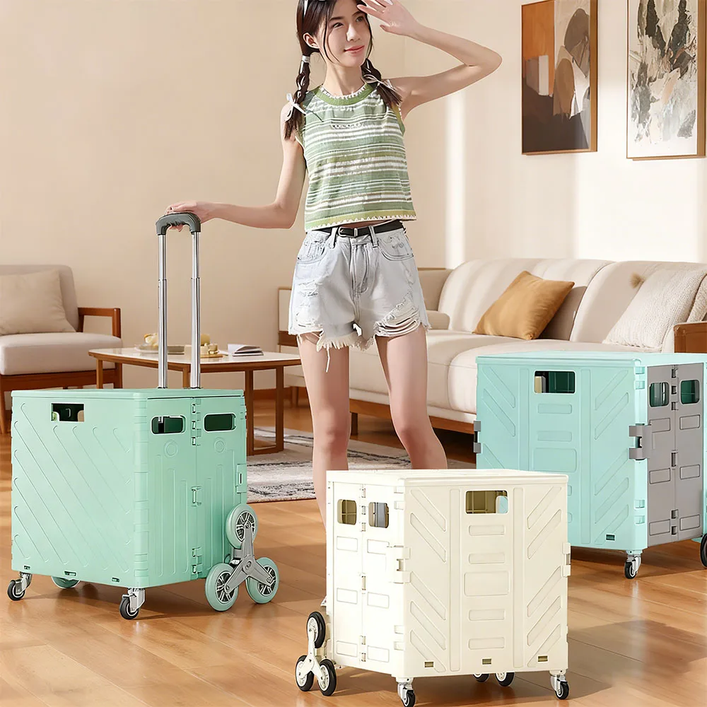 

Portable Folding Hand-Pulled Cart Home Shopping Cart Vegetable Buying Car Multi-Functional Small Trailer Goods Pulling Cart