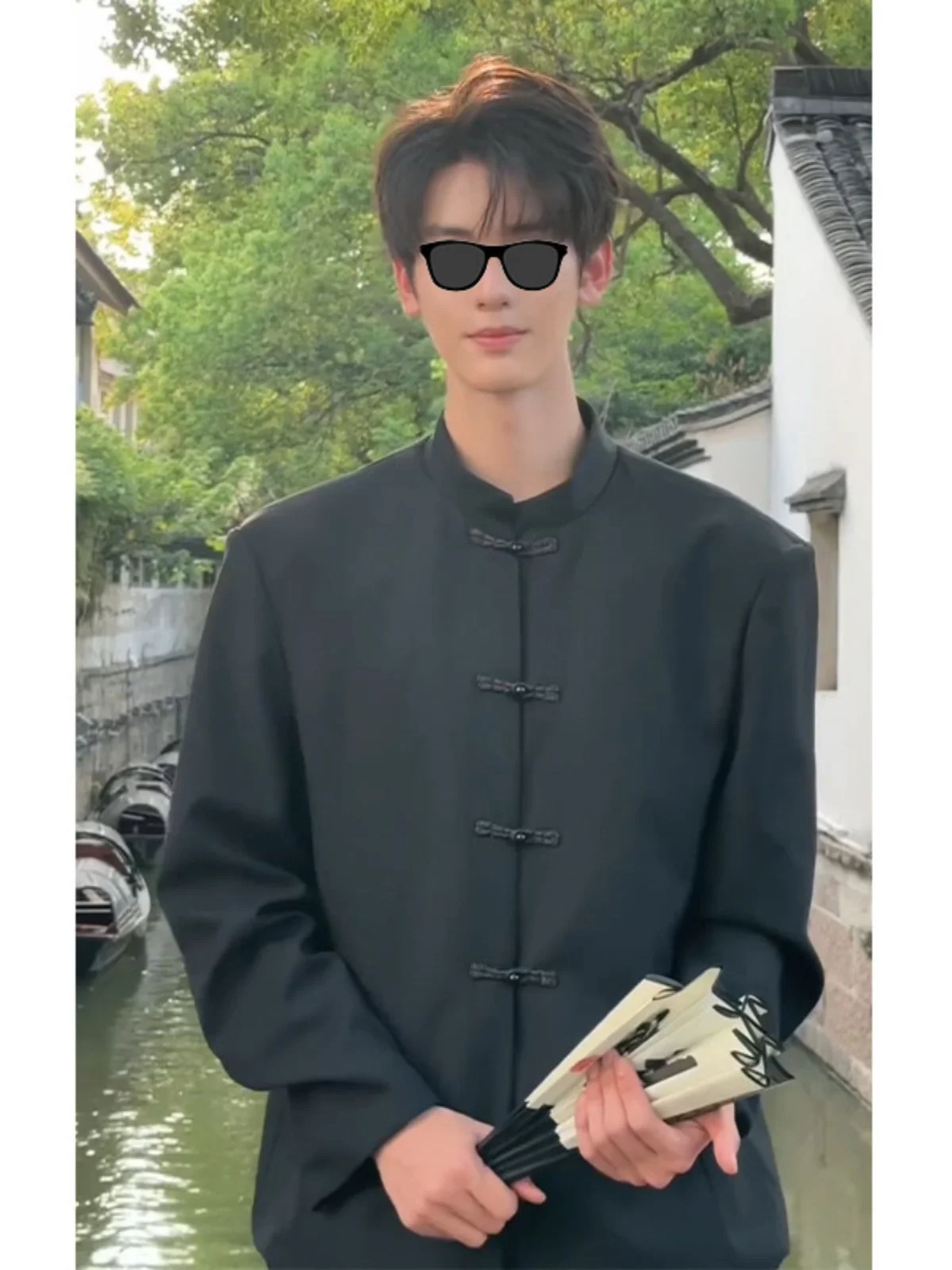 New Chinese Style Pad Shoulder Suit Jacket Men's Wedding Ceremony Clothing Zhongshan Tang Costume High-End Feeling Western Suit