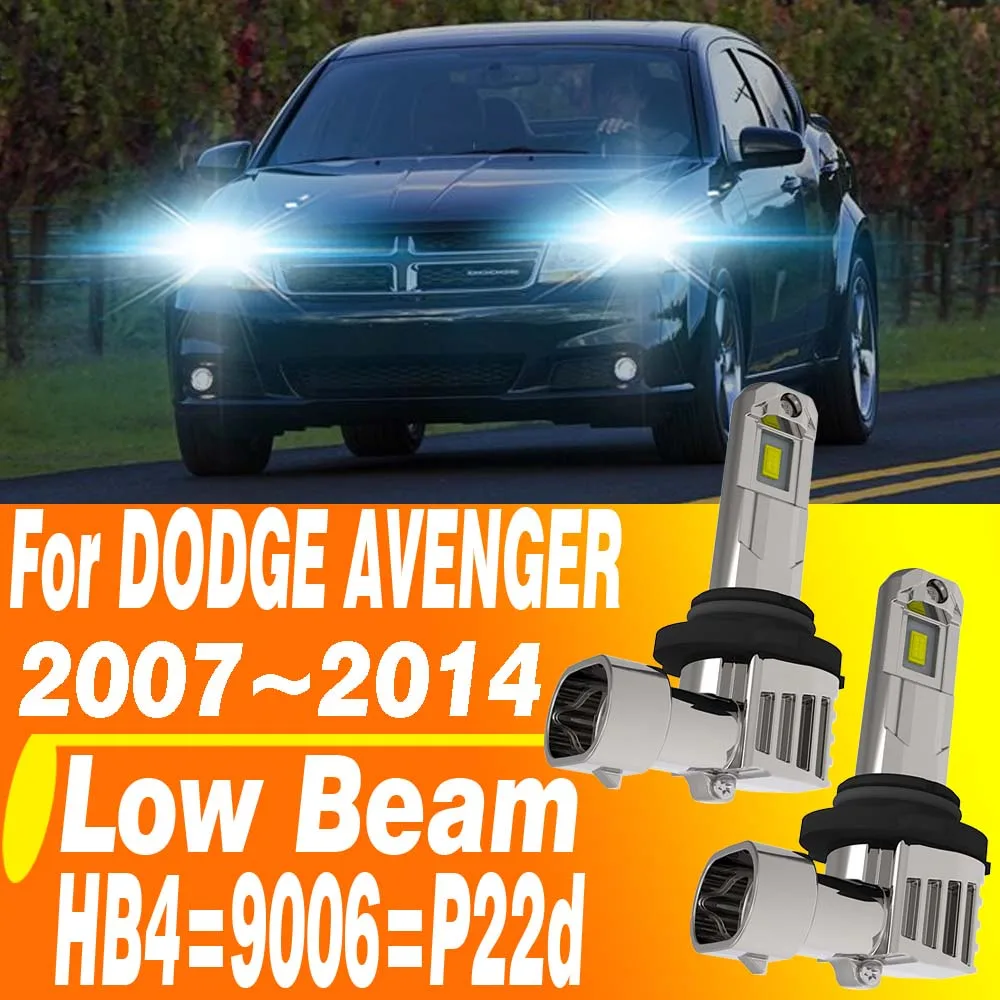 2 uds HB4 9006 faro Led Canbus P22d bombilla de luz baja de coche luz antiniebla de Motor lámpara de diodo Turbo 12v 55w para DODGE AVENGER 2007 ~ 2014