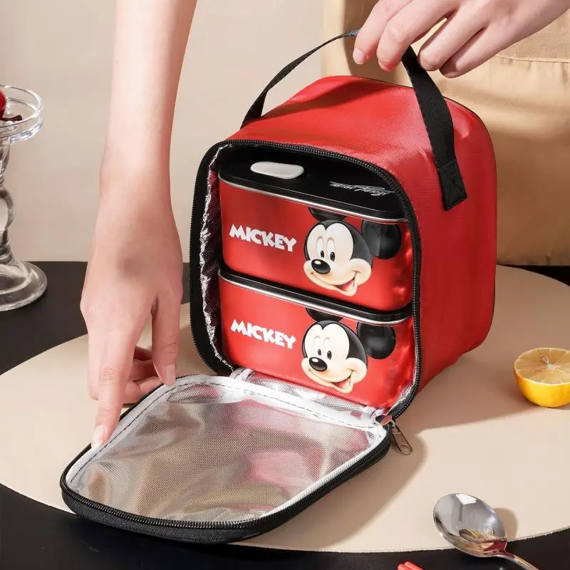 New Mickey Stainless Steel Lunch Box 700Ml Large Capacity with Lid for Office Workers and Students Square Crisper Lunch Box view 6