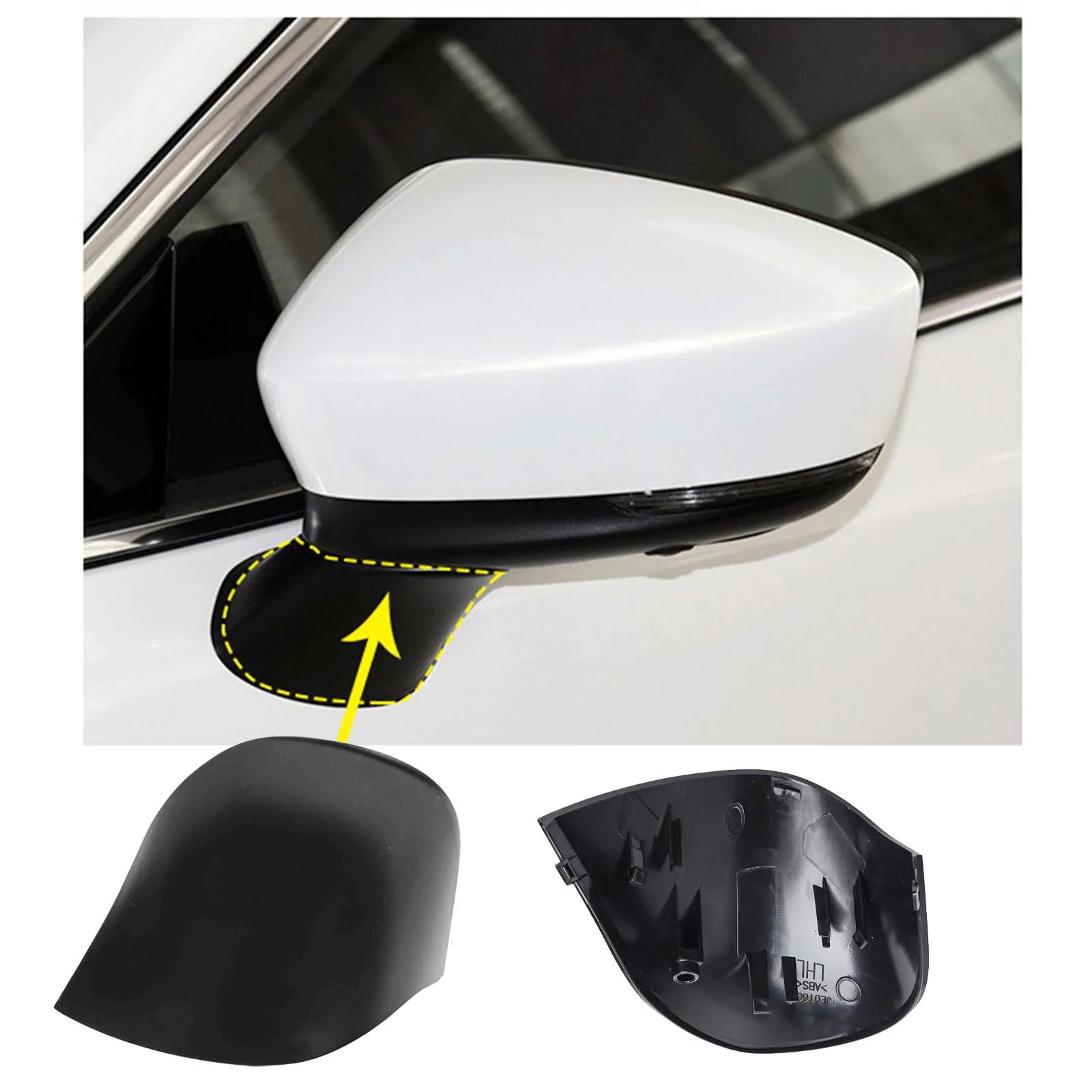For Mazda Compatible Side Mirror Cover Frame from Year Range of 2018 to 2021 Includes Heating Feature and Protective Design
