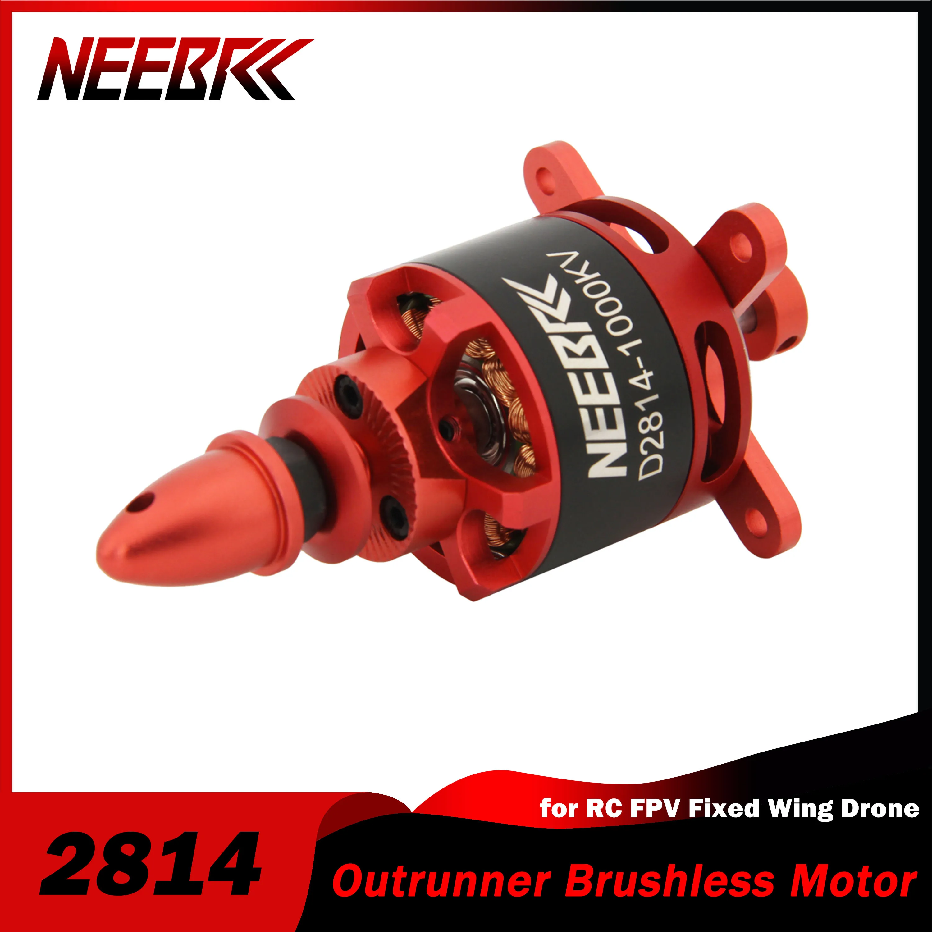 

NEEBRC 2814 1000KV RC FPV Outrunner Brushless Motor 6mm 3-4S for Fixed Wing Drone Airplane Aircraft 12x6 Propeller ESC Toy Part