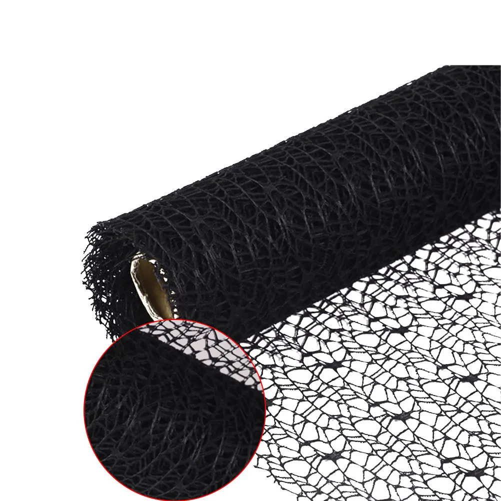 

1 Roll Black Large Size Gauze Net Diy Hanging Decor For School Wrapping Wedding Party Backdrop Curtain