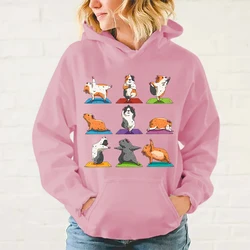 New Women Men Hoodies Yoga Guinea Pig Printed Tops Casual Harajuku Sweatshirts Loose Pullover