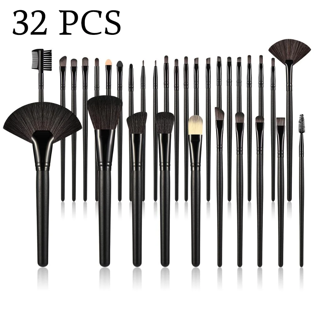 FJER Professional Makeup Brushes Set Soft Hair 32pcs Foundation Powder Eyeshadow Blush Contour Blending Brush with Bag Maquiagem