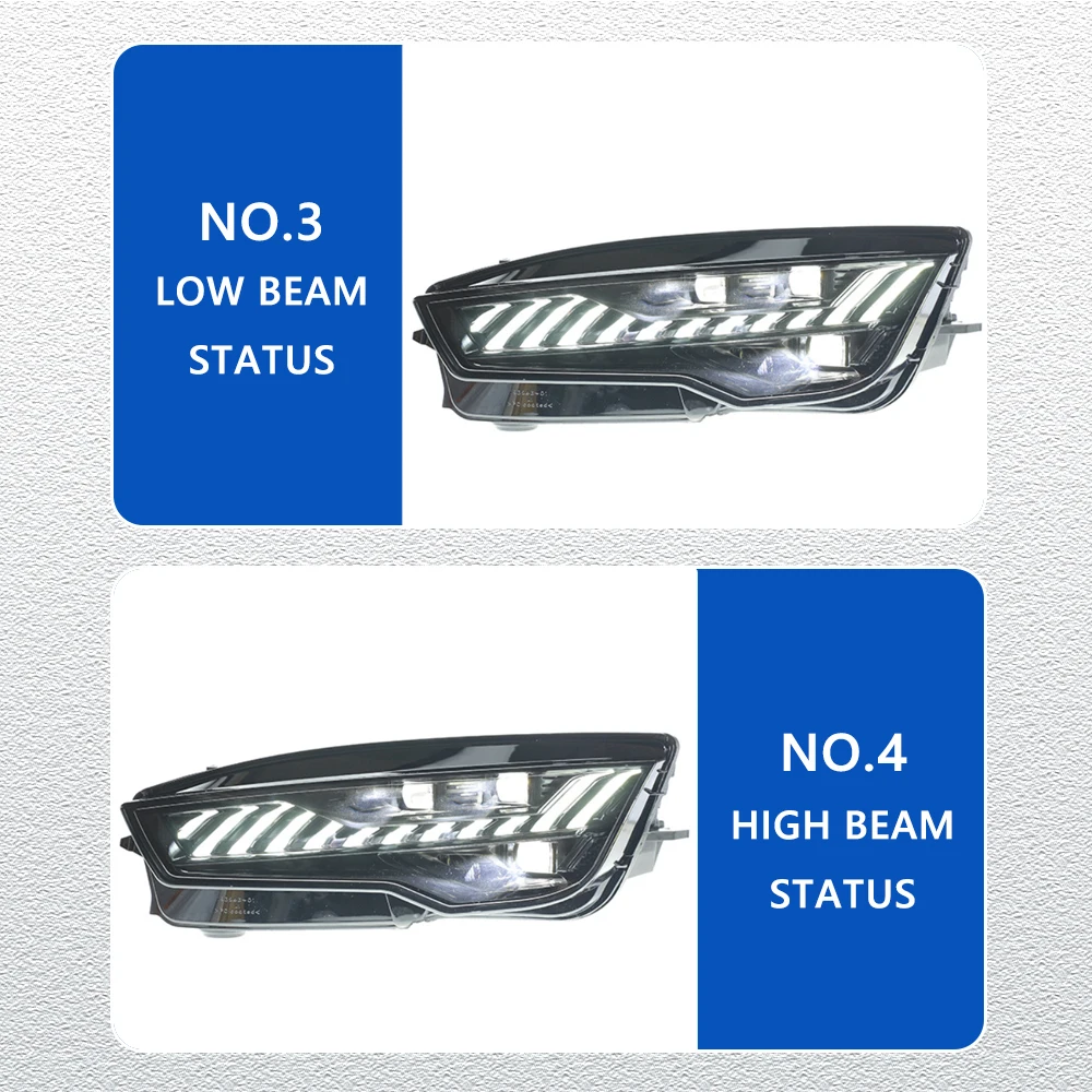 التصميم LED المصابيح الأمامية لأودي A7 11-18 نمط جديد كامل led DRL سيارة رئيس مصباح الجمعية إشارة اكسسوارات السيارات تعديل مصباح