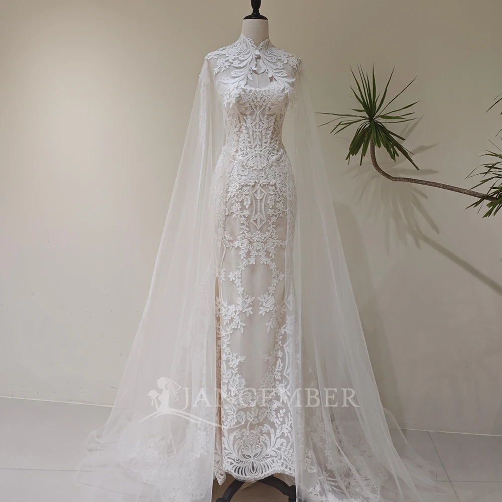 Stylish Flash Sale Detachable Wedding Dresses For 2026 Cloak Organza Mermaid Sleeveless Ruffles Backless vestidos de novia boda