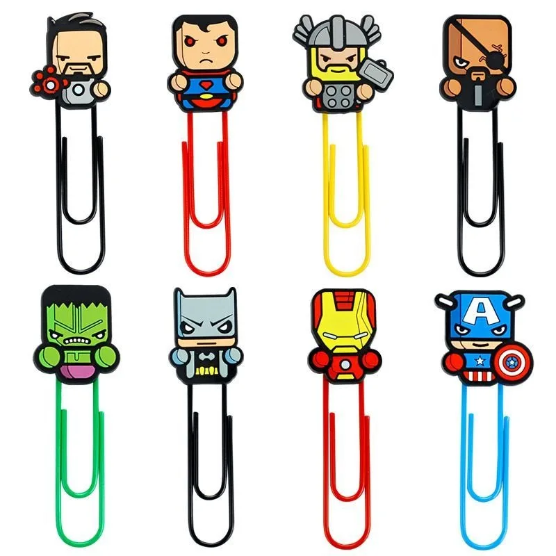 Cartoon Q Version Avengers Iron Man Hulk Personalized Creative Paper Clip Personalized Interesting Children's Reading Bookmark