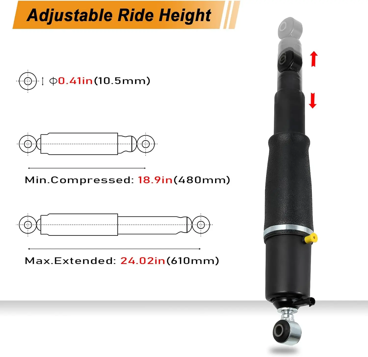 25979391 1575626 Pair Rear Air Suspension Strut Shock for Cadillac Escalade/Chevrolet Avalanche Suburban 1500/GMC Yukon 1500