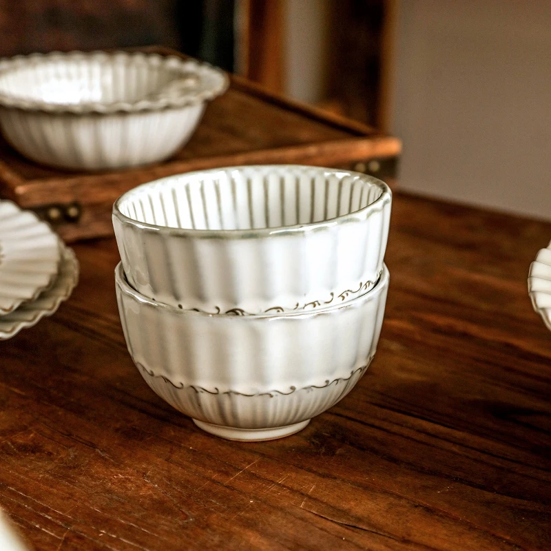 Антикварная рельефная керамическая чаша и тарелка в европейском стиле, набор бытовых тарелок с димсам, тарелка в западном стиле, тарелка для супа, миска, кухонная техника