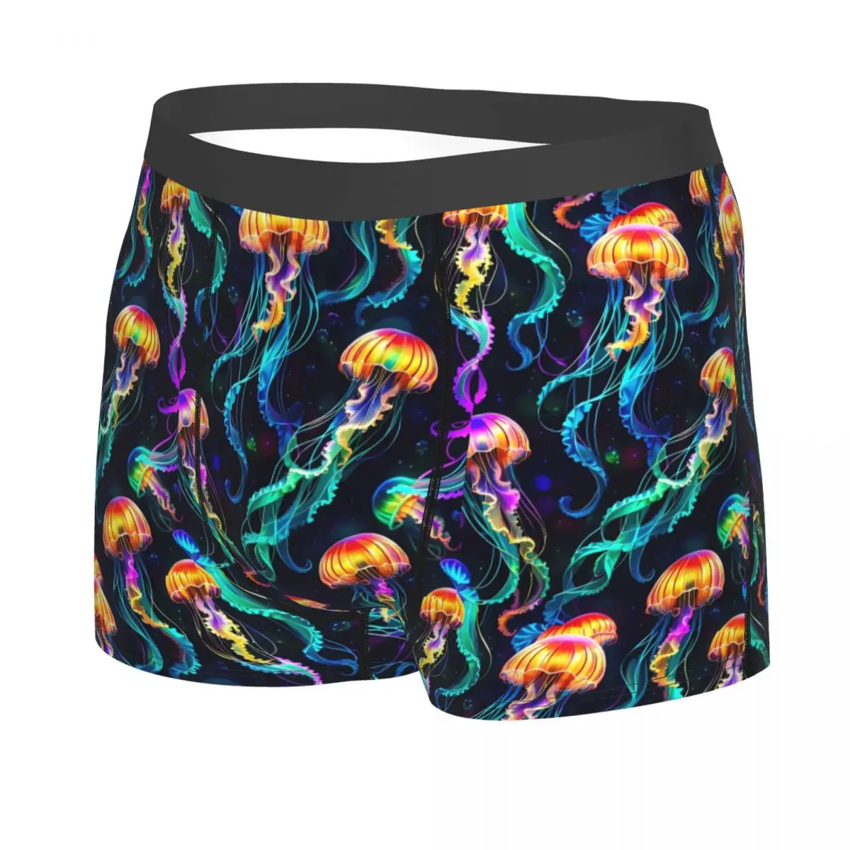 Bokserki Szorty Psychodeliczne Bioluminescencyjne Trippy Meduzy Majtki Męskie Oddychająca Bielizna dla Mężczyzn Prezent dla Niego