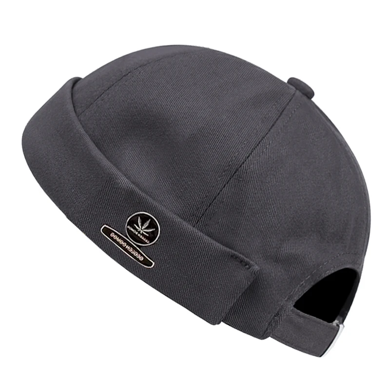 Fashionable Brimless Beanies Men Women Retro Hip Hop Fashion Round Cap Casual Corduroy Fabric Penny Cap Versatile Melon Skin Cap