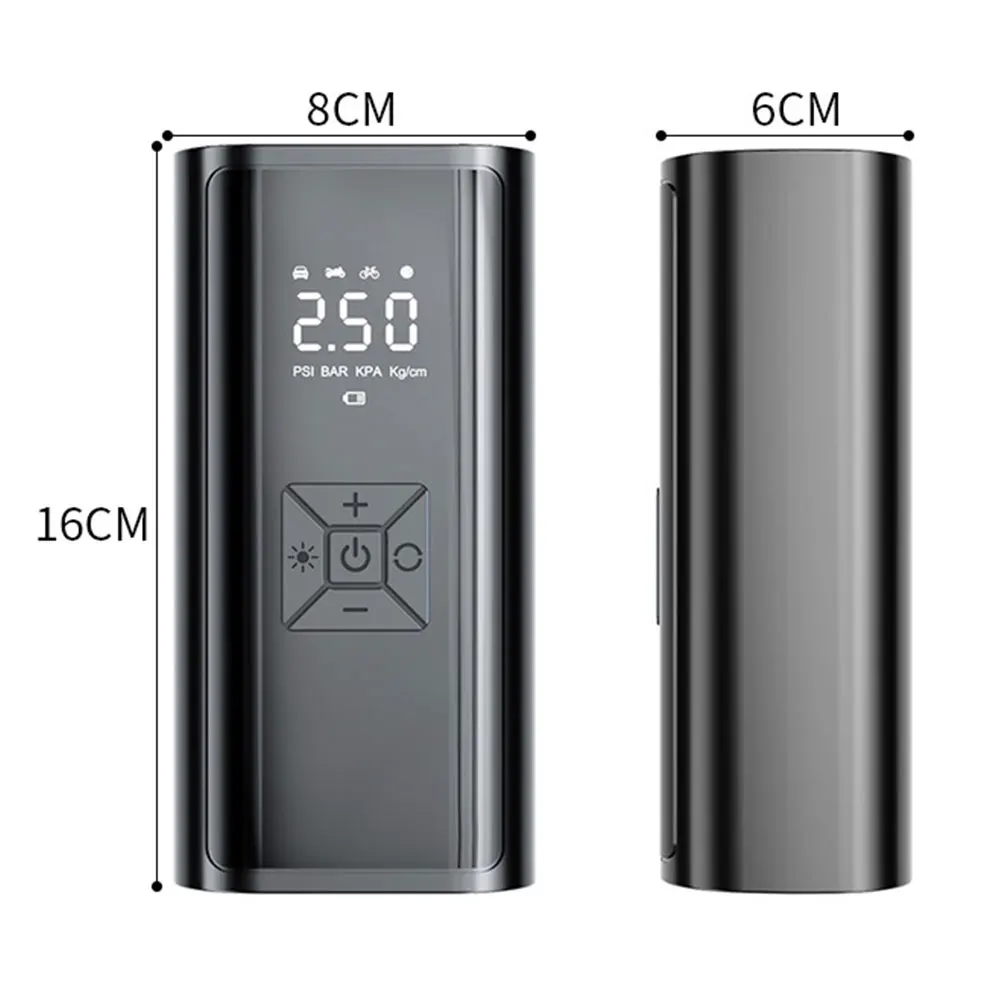 

Digital Tire Pressure Gauge LED Display Rechargeable Air Pump Multifunctional Air Pump for Vehicle Motorcycle for Car Tyre Balls