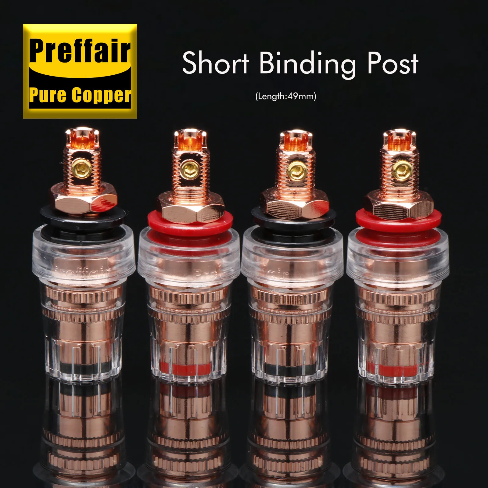 

Preffair BP1111 HiFi 99.998% 4N Purity Copper Binding Posts Speaker Terminal Welding+Screw Fixing Binding Post Speaker Panel