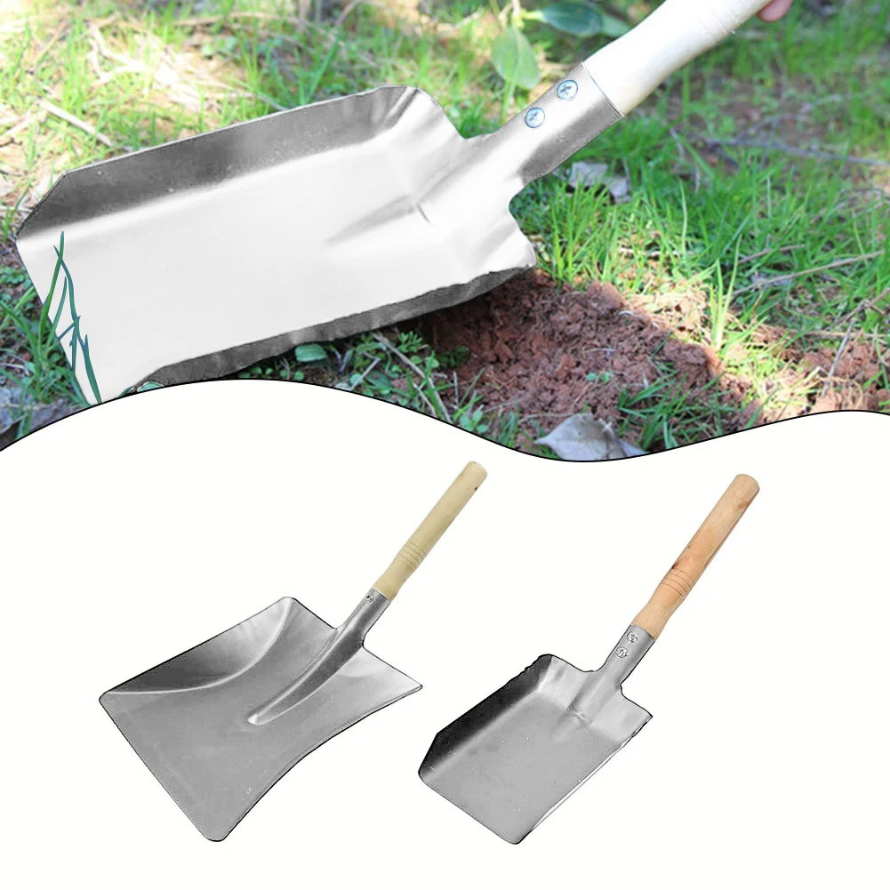 Stainless Steel Fireplace Shovel With Wooden Handle Heavy Duty Ash Scoop And Dustpan For Indoor Hearth And Outdoor Grill Cleanin