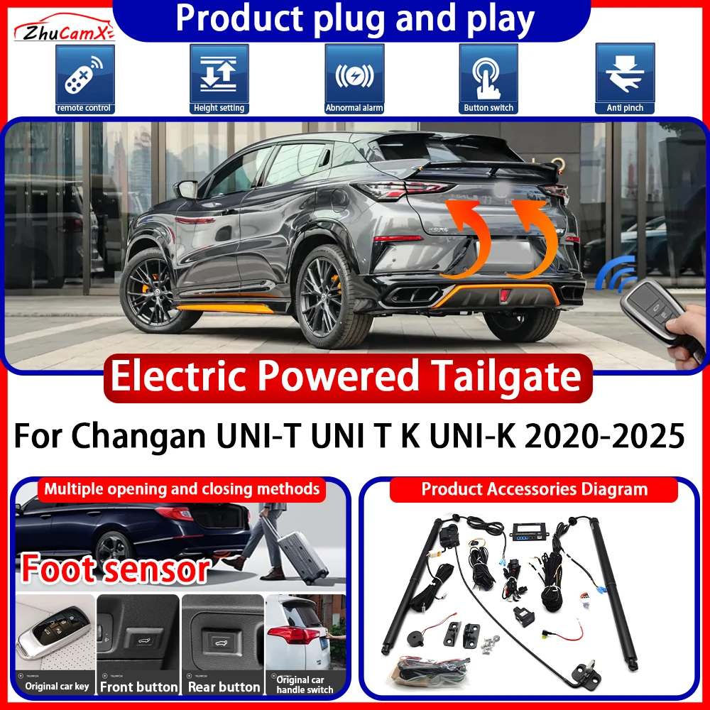ZhuCamX Electric Powered Tailgate for Changan UNI-T UNI T K UNI-K 2020-2025 Anti Pinch Smart Intelligent Control Gate Lift Kit