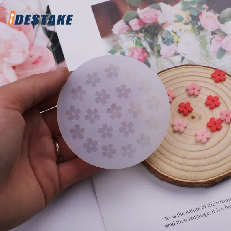 Mini Cherry Blossom Mold DIY Baking Chocolate Fondant Cake Decoration Tools DIY Candle Decor Rose Flower Silicone Mold Handmade