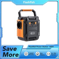 Flashfish A201, 172.8Wh Portable Power Station, 6 Outputs, 3 LED Modes, Safe Protection, Solar Charging for Outdoor Devices