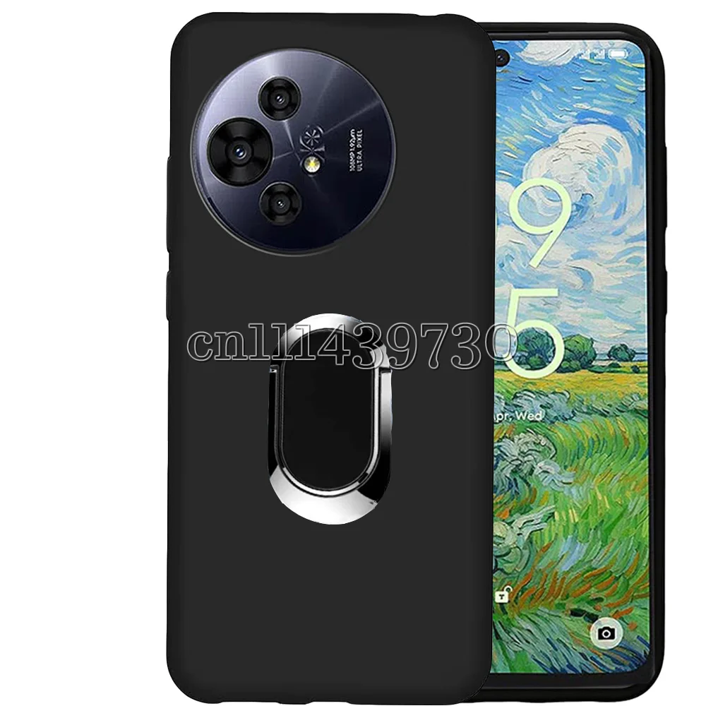 Case for TCL 50 Pro Nxtpaper 5G Black Matte Soft TPU Camera Protection Bracket Case Cover for TCL 50 Nxtpaper 5G