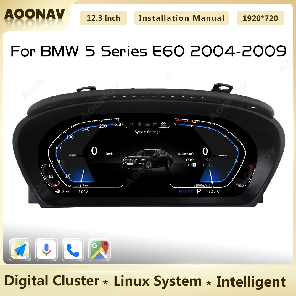 

For BMW 5 Series E60 E61 E63 E64 2004-2009 Car Digital Cluster Instrument Smart Vehicle Speedometer Dashboard Virtual Display