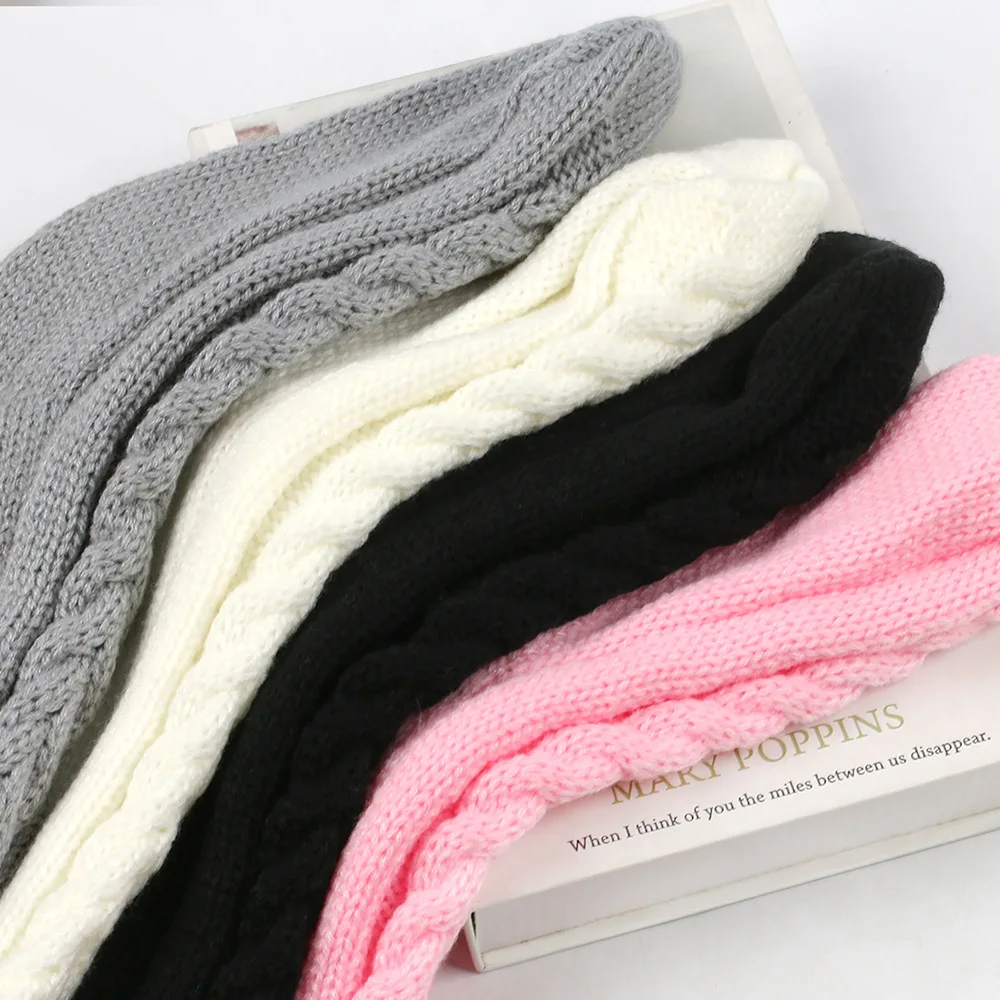 Teen Girls Stockings Wool Foot Warmers Fashion Lady Stockings Cute Autumn Winter Solid Color Thigh-high Socks Acrylic Fibers
