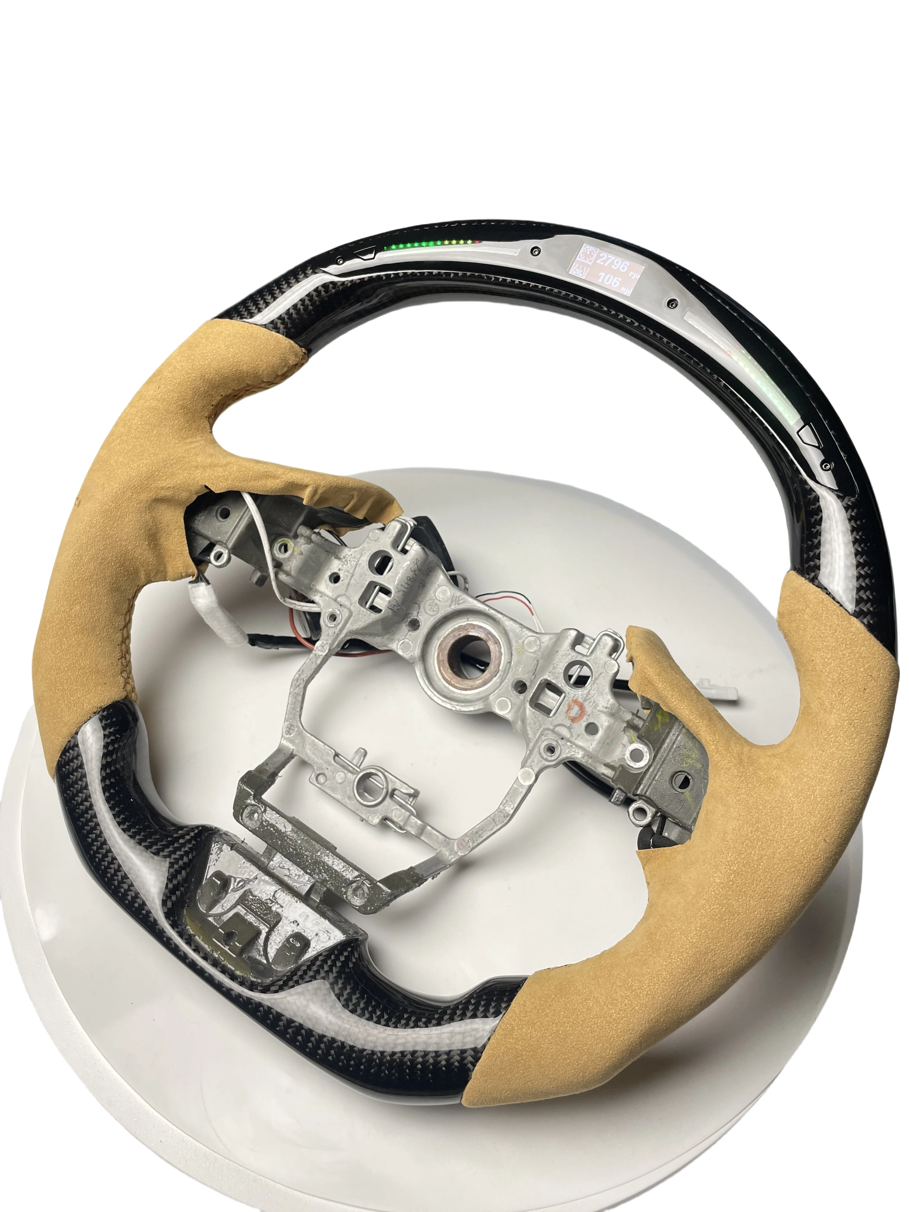 Custom Carbon Fiber Leather LED Steering Wheel for Lexus LC500/LC500H RCF Sports Design with Customizable Color & Stitch