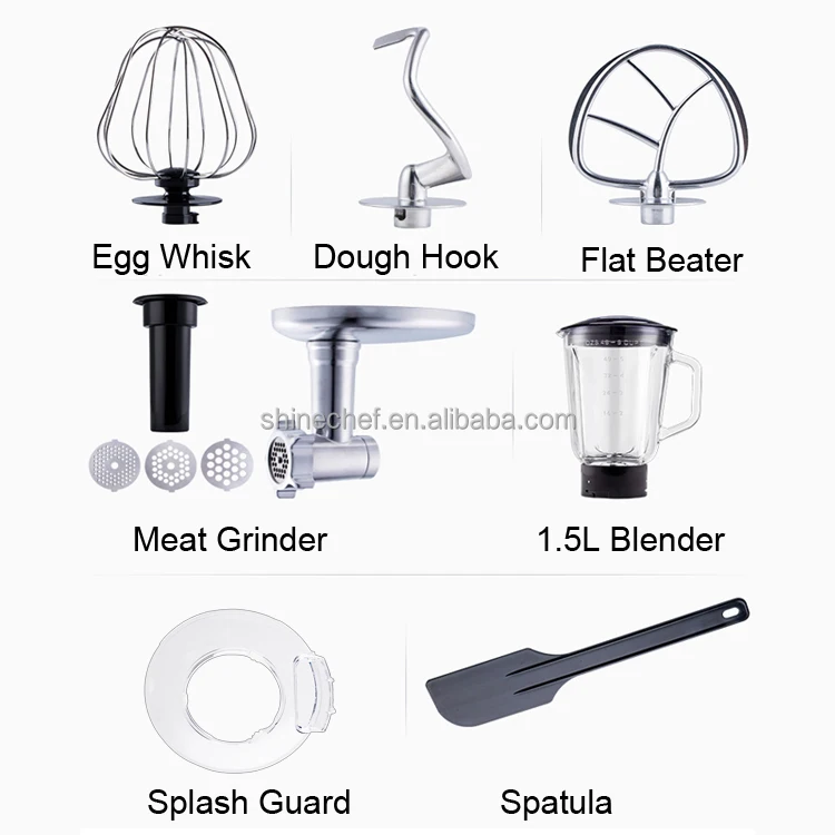 Electric 7.5L 8.5L Dough Mixer Meat Grinder Planetary 4 In 1 Stand Food Mixer 1500W Food Processor Mixer Blender view 5