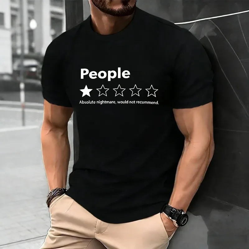 

Funny Letter People Absolute Nightmare Would Not Recommend Summer Cotton Men Tops Casual Summer Hip Hop Street Men's Clothing