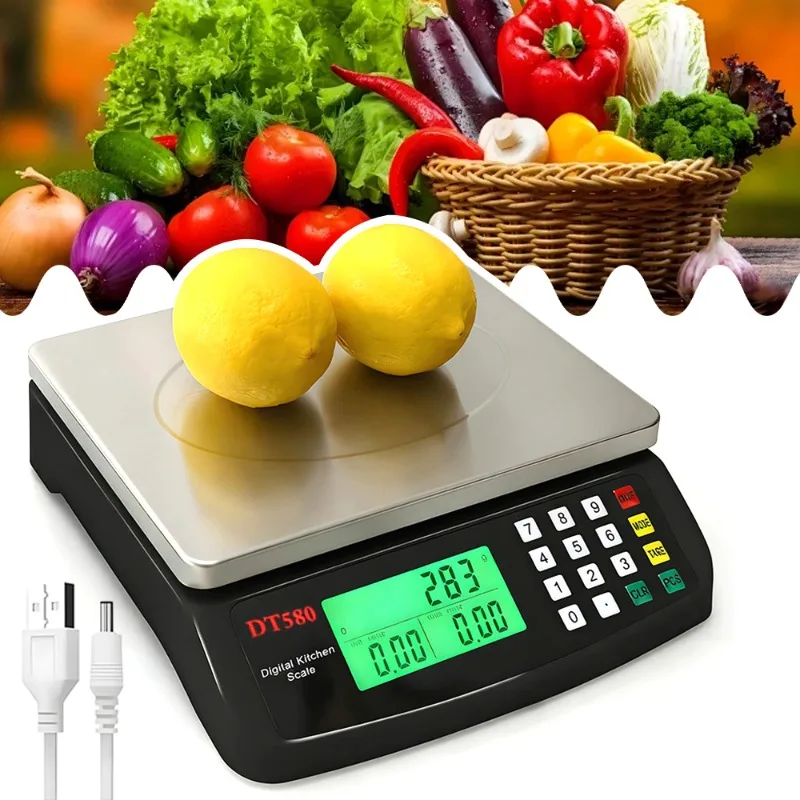 Balance de cuisine numérique de précision 30 kg, avec écran LCD, fonction tare, fonction de comptage des pièces et conversion de 3 unités – Parfaite pour la cuisine, la pâtisserie, la préparation des repas, la cuisine domestique, la diététique, la remise en forme, l'utilisation commerciale, durable, précise, facile à nettoyer, design compact