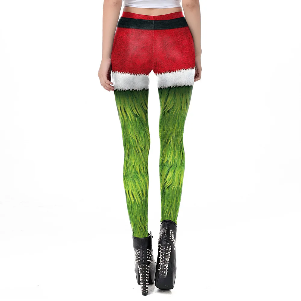 Nadanbao Weihnachts gürtel Leggings Herbst Winter Festival Santa Claus Print Röhren hose Hose mit hoher Taille für Frauen