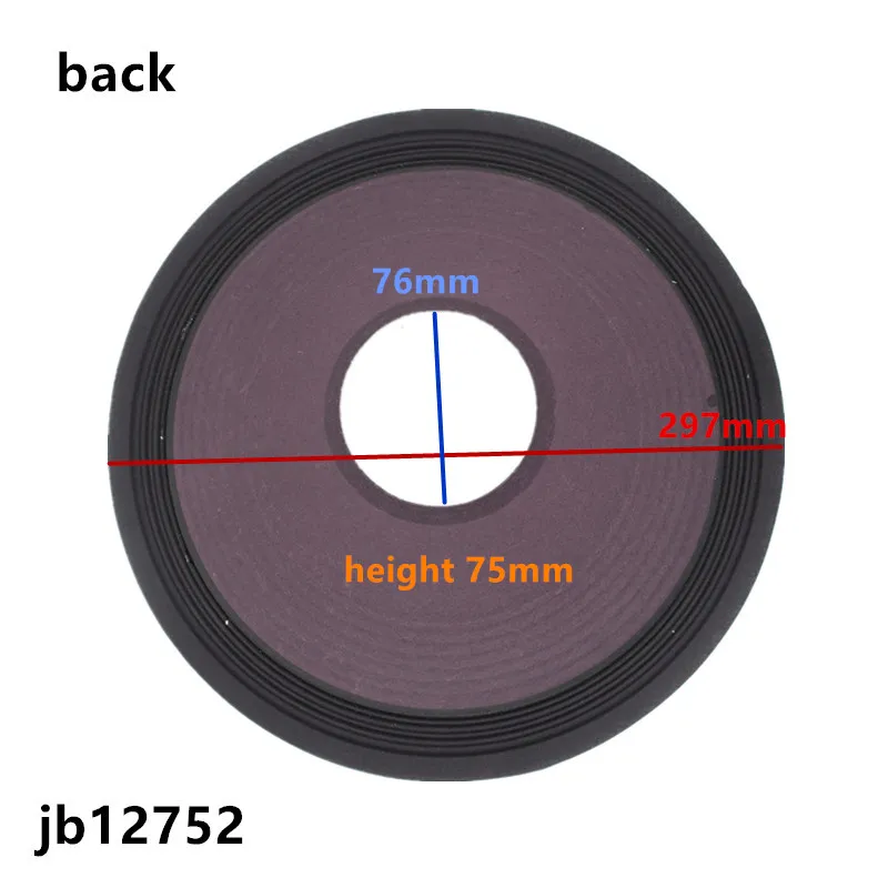 1PC Speaker Woofer Paper Cone 296mm W Shape Cloth Surround Repair Kit Voice Coil 75.5/100mm For Home Theater Studio DIY System