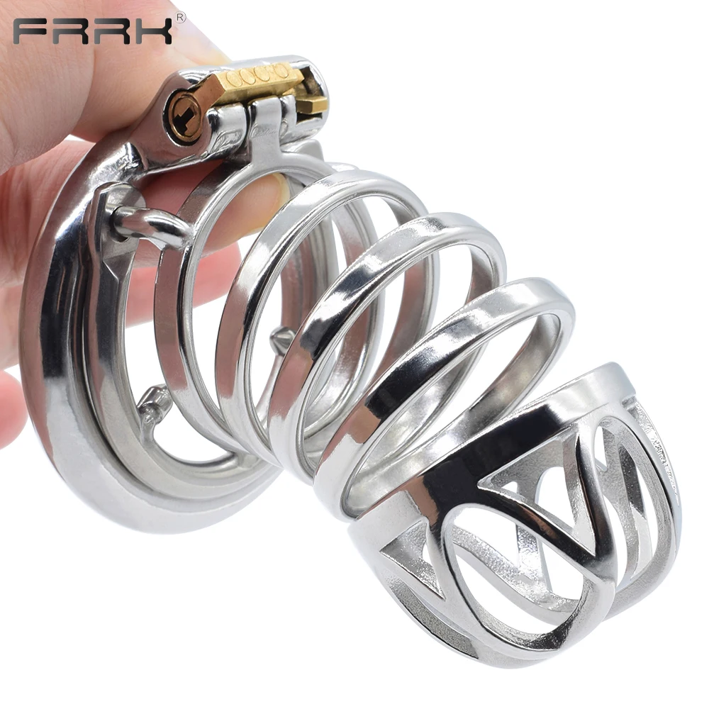 FRRK Large Cock Cage Metal Chastity Belt Lock Device Sextou for Men Free Shipping Sex Tooys Hot Trends Adult Shop Bird Toy