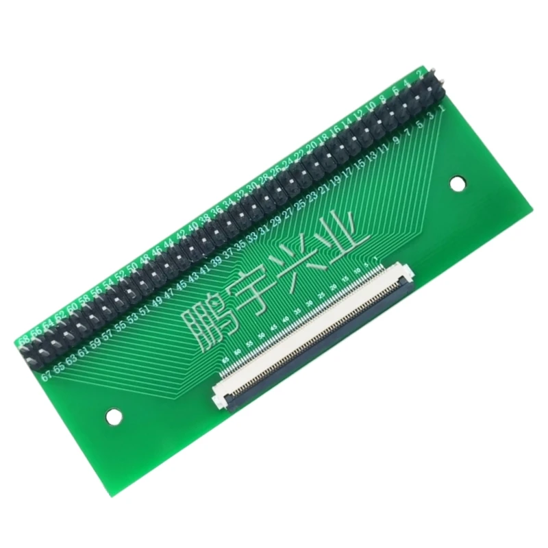 Ligue FFC FPC-68PIN Adapter Board, 2,0 a 2,5 Pitch Seat Test, Inserção reta, Soldagem Soft Row Cable