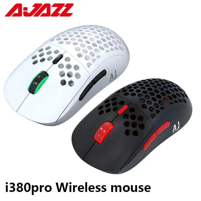 AJAZZ I380Pro Wirless Gaming Mouse 10000DPI PMW3325 Sensor Dual Mode Mouse Rechargeable Honeycomb Portable USB Mice for Laptop