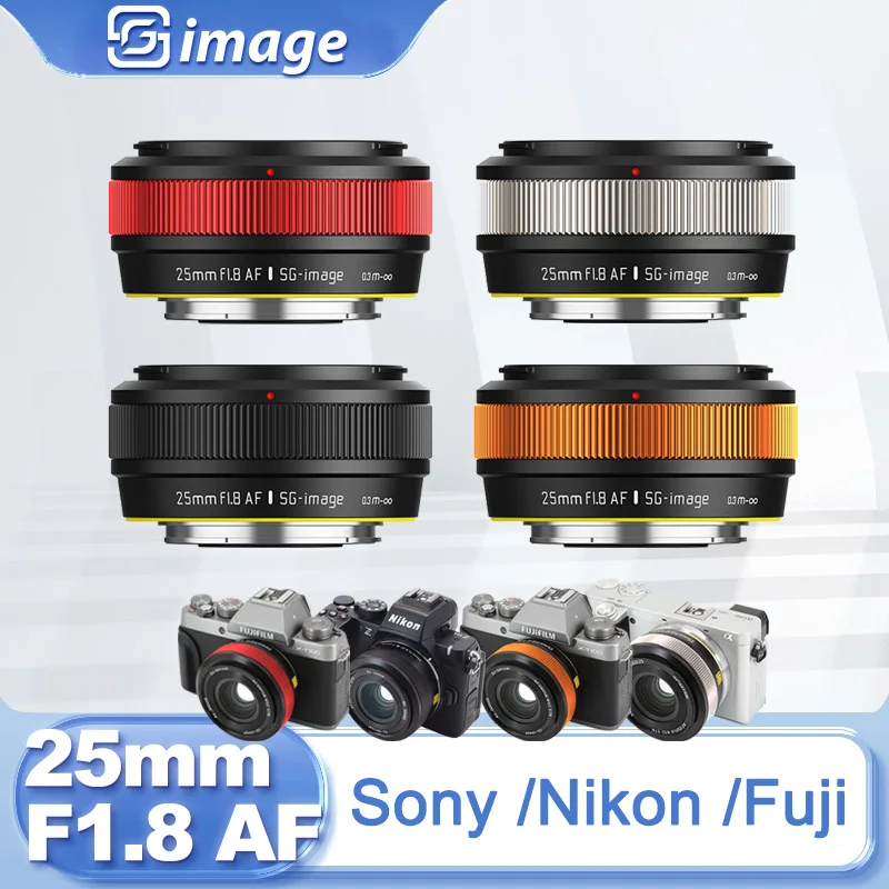 SG image 25mm F1.8 AF APS-C, mise au point automatique, objectif de Portrait à grande ouverture pour Sony E ZVE10 a6400 Fuji X xe5 xm5 xt30 Nikon Z