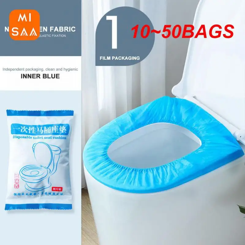 10~50BAGS Closestool Mat Non-woven Waterproof Disposable Portable Bathroom Accessories Toilet Lid Cushion Dirtproof