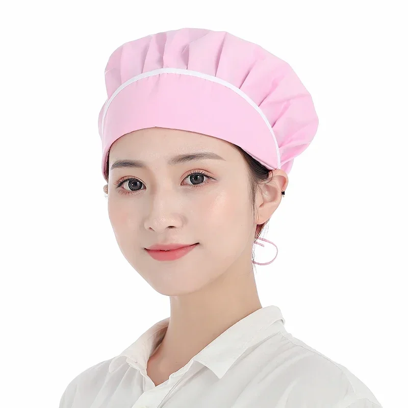 Wide-edged Breathable Net Food Caps Men\'s and Women\'s Hotel Kitchen Working Mushroom Cap Restaurant Canteen Baking Chef Hats